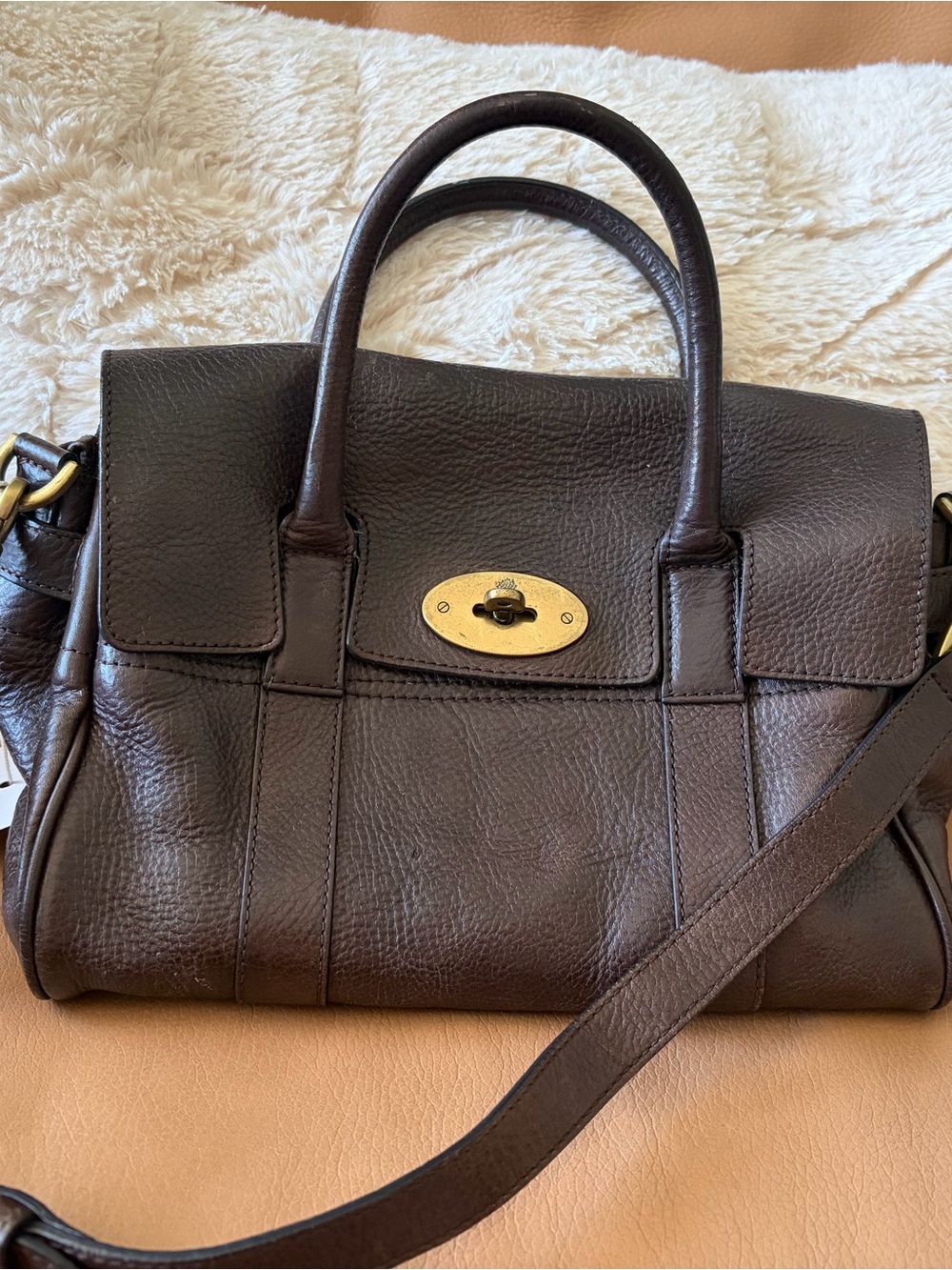 Small Mulberry Bayswater Satchel in Brown Leather